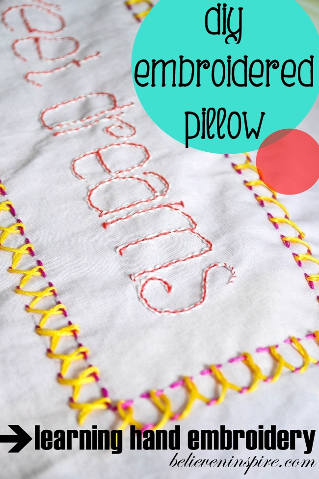 Hand Embroidery Stitch 2 – Back-stitch and Embroidered Pillow Cover