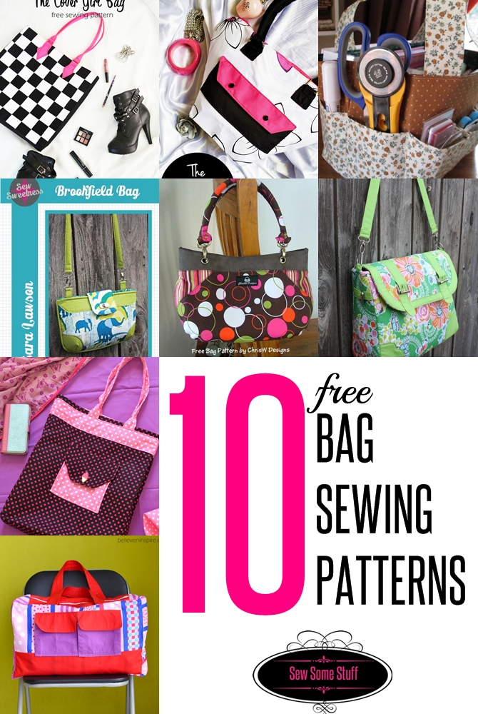 10 free bag sewing patterns on sewsomestuff.com