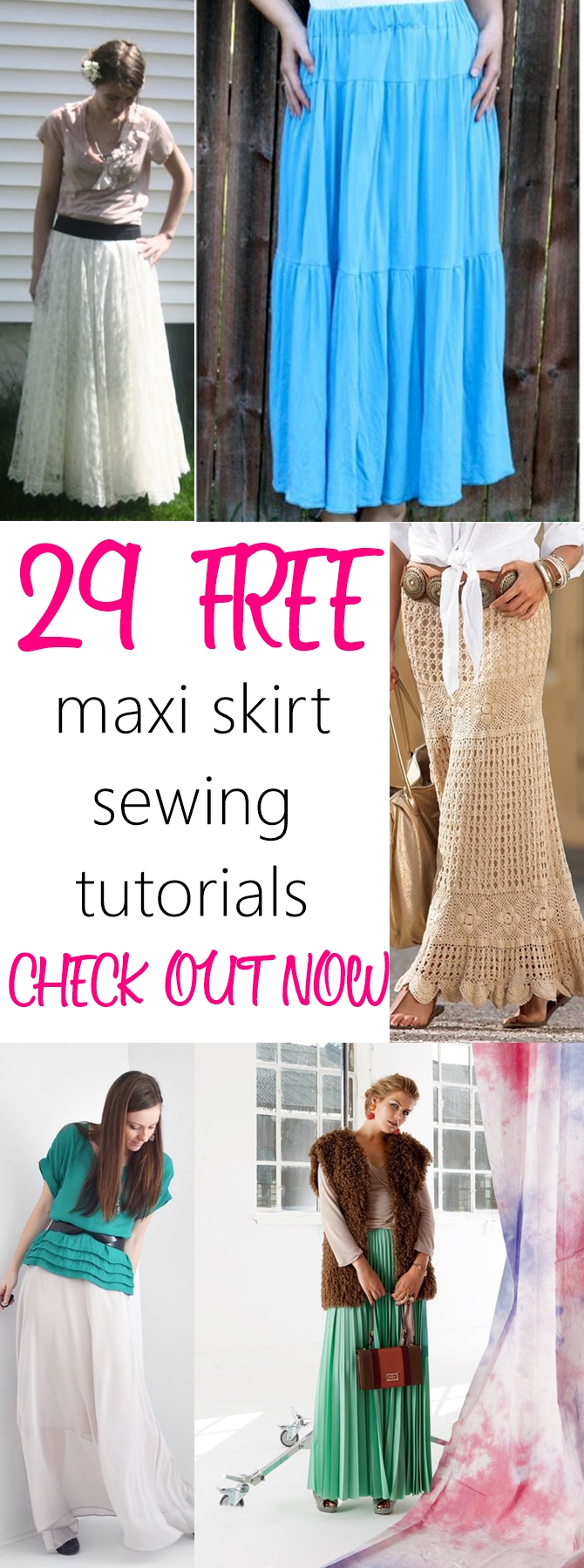 29 BEAUTIFUL Maxi Skirts Free Sewing Patterns and Tutorials