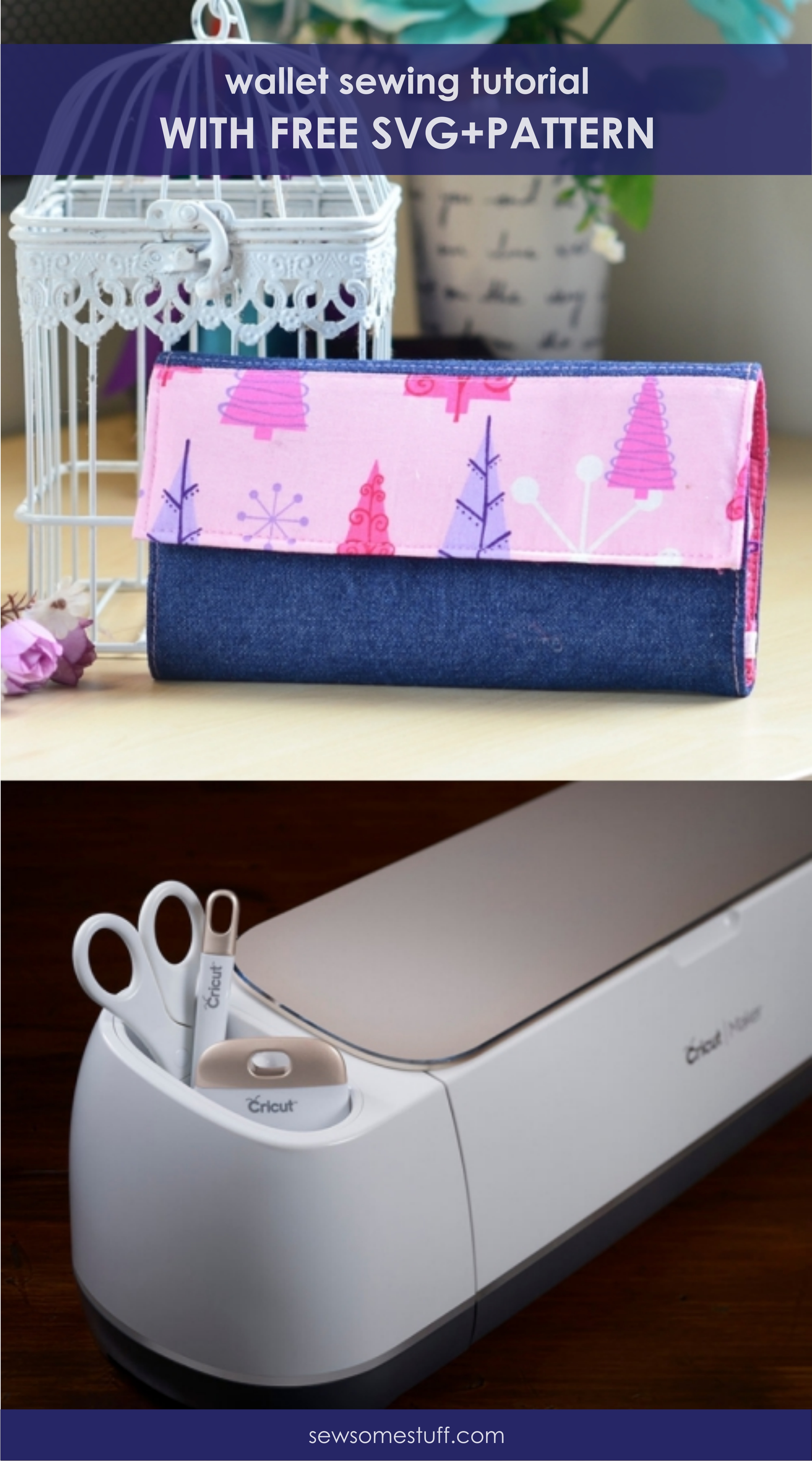 In this post, I'm sharing a free wallet pattern, bi-fold wallet pattern, cricut maker sewing projects, how to sew a wallet out of fabric, wondrous wallet, homemade wallet