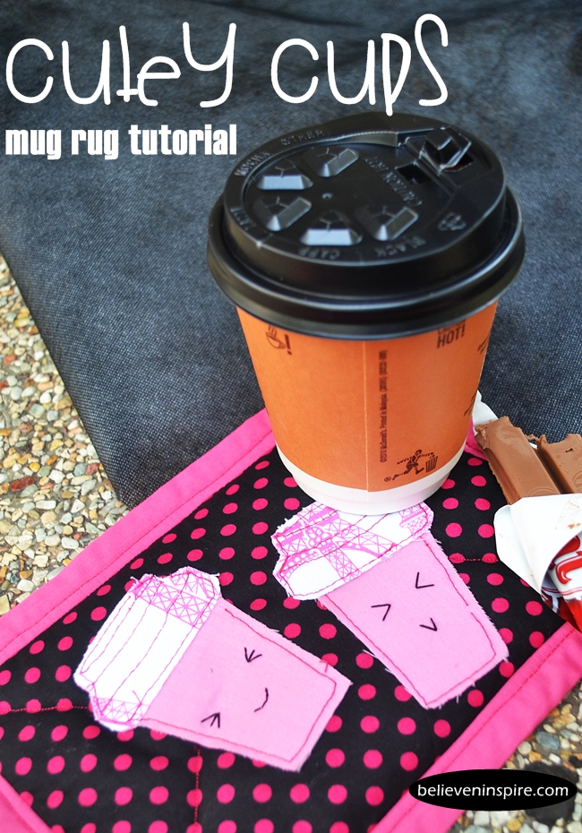 “Cutesy Cups” Free Mug Rug Quilted Pattern designed by Javeriya from Sew Some Stuff