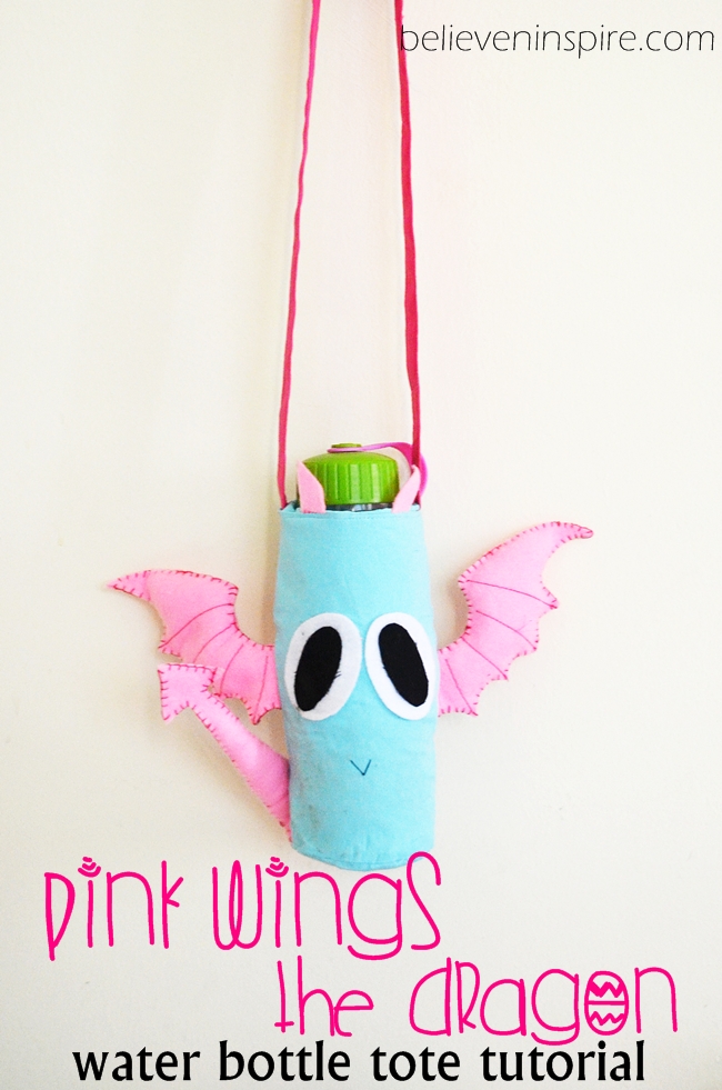 Pink Wings - The Dragon Bottle Cover (Free Kids Sewing Patterns) on believeninspire.com