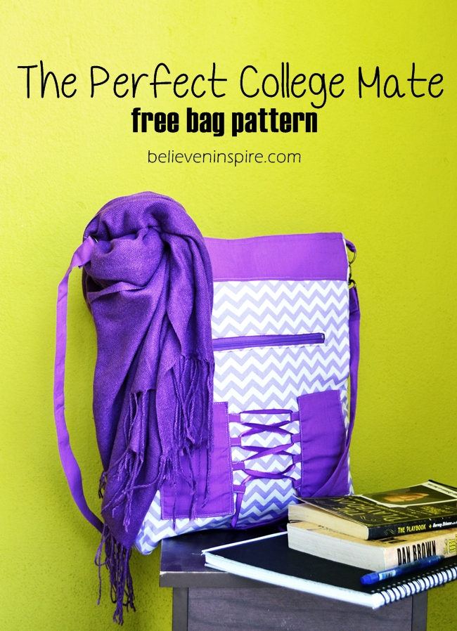 The Perfect College Mate (free bag pattern) on believeninspire.com