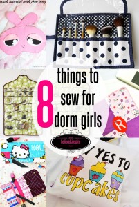 8 things to sew for dorm girls. Know someone who'd be going to college soon? This is the PERFECT time to sew up a sweet gift that would be SUPER HELPFUL in the dorm. Check out these 8 MUST sew things for dorms NOW!