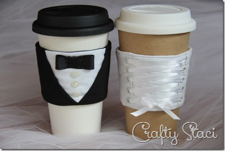 Bride and Groom Coffee Sleeves Sewing Pattern