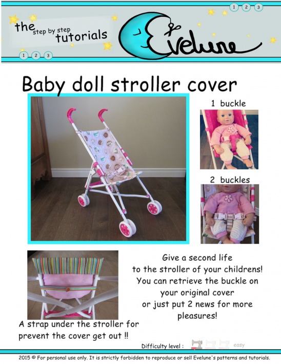 Doll stroller cover sewing pattern