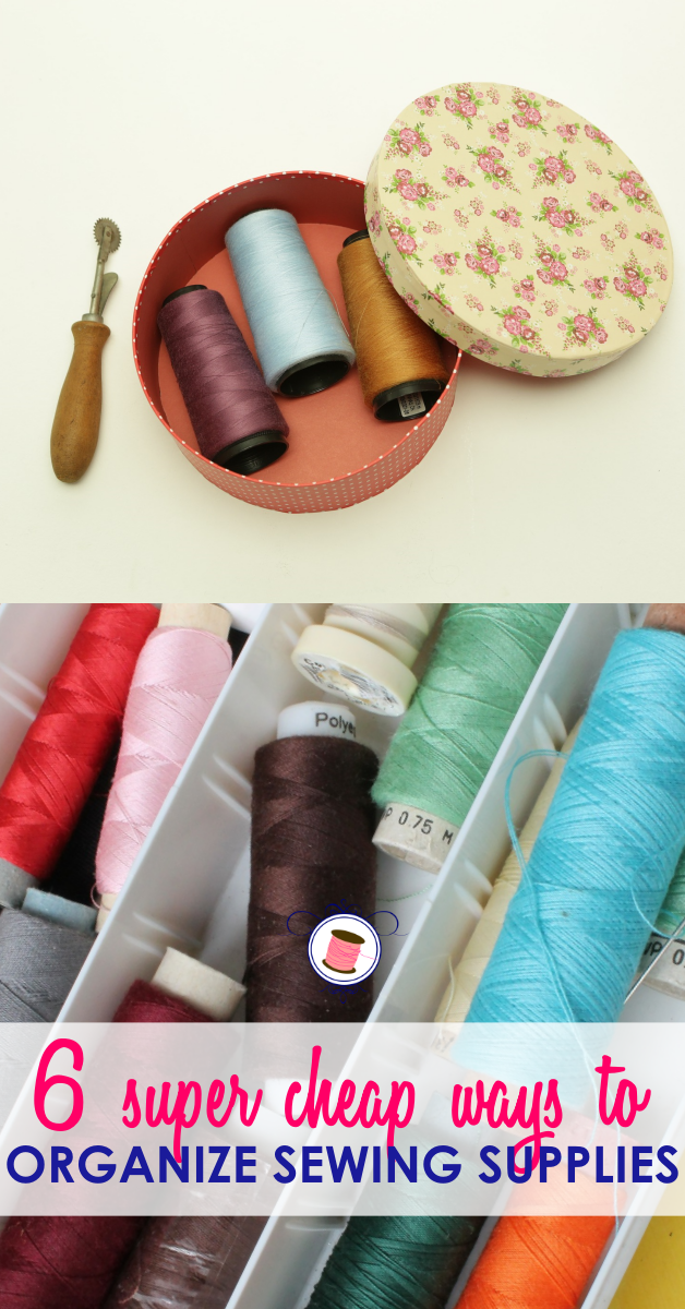 Organize sewing supplies. Cheap sewing room organization ideas. Sewing