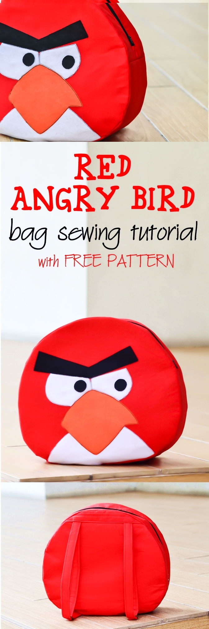 Learn to make a super cute Angry bird bag for your little crazy angry bird fans. This tutorial also has A FREE SEWING PATTERN. Check it out now!