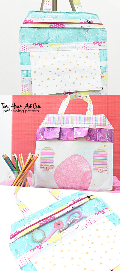 easy sewing projects | craft ideas | sewing patterns | fairy house art case sewing pattern for kids | bag sewing patterns | gifts to sew for kids | purse patterns | handbag patterns | 
