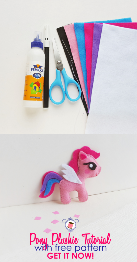 My Little Pony Sewing Pattern (Free) and Tutorial | pony craft | plush craft | my little pony | animal patterns | my little pony plush | crafty ponies | stuffed animal patterns | diy stuffed animals