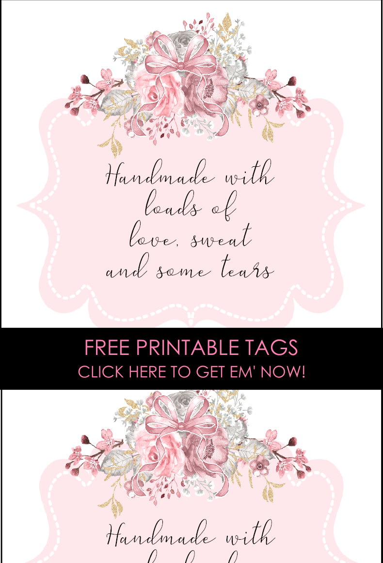 gift tag template | Free Printable Handmade Labels | made with love tags | handmade with love stickers | made especially for you labels | free printable handmade gift tags 