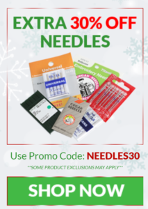 30% off needles - sewing deals - deals for crafters - learn to sew - free sewing patterns